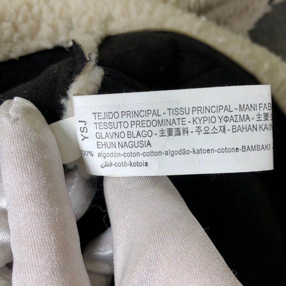 Zara Fleece Biker Jacket Womens S Ivory Faux Shearling Oversized Aviator - Picture 7 of 9